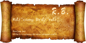 Récsey Brúnó névjegykártya